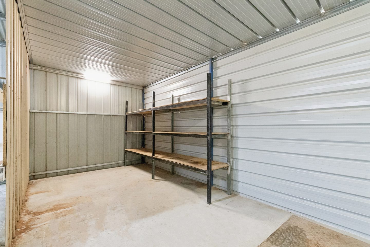 Shelving inside the shed