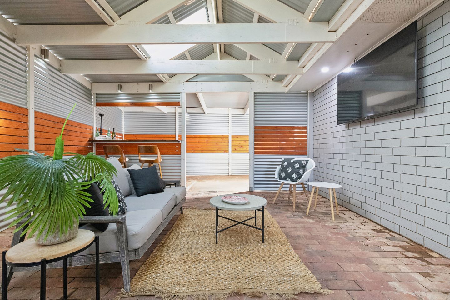 The sheltered outdoor living area